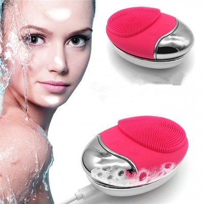 High Quality Waterproof IPX7 Electric Silicone Face Brush Wireless Charger Cleansing brush